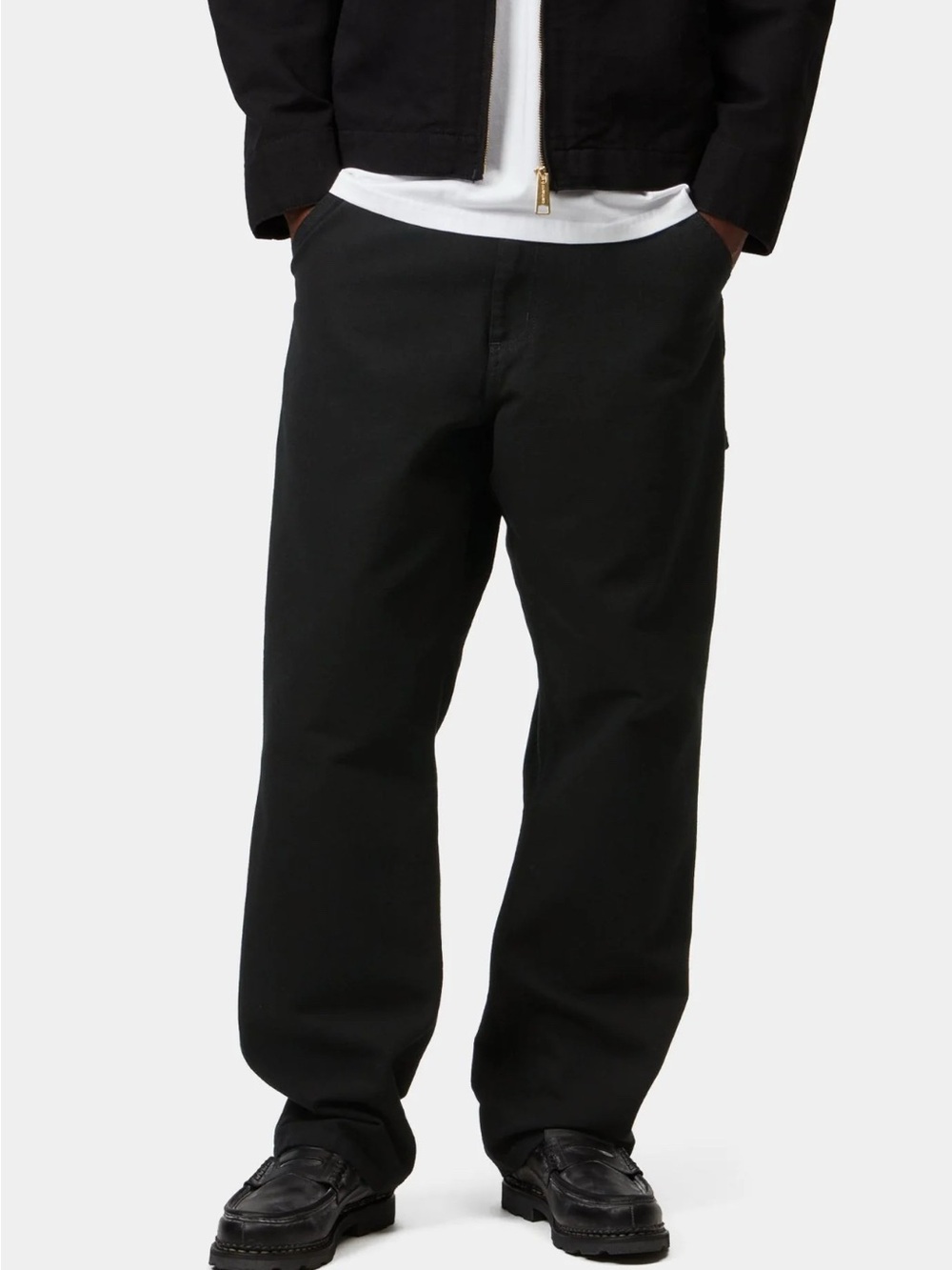 Carhartt WIP Black Single Knee Straight-Leg Pants
